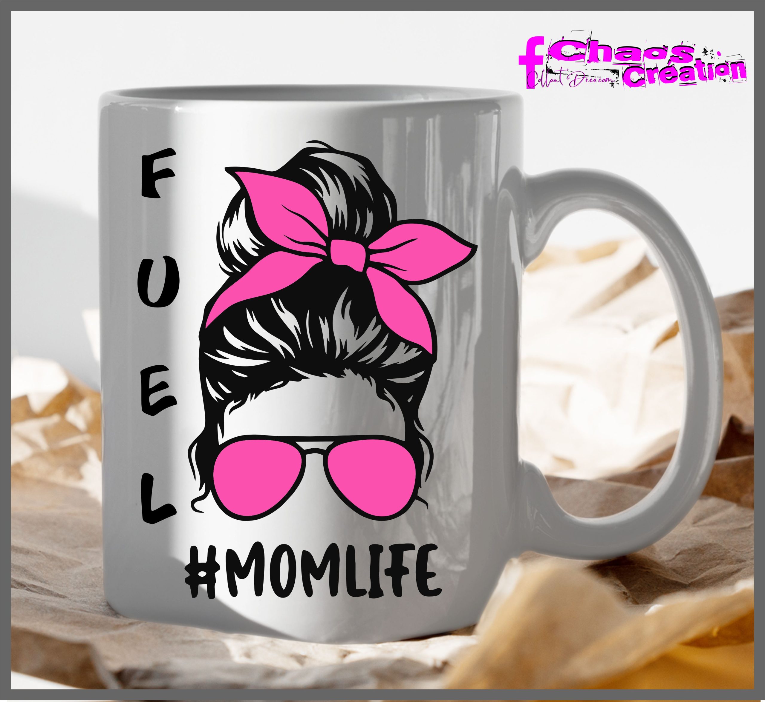 TASSE MOM LIFE ROSE NOIR