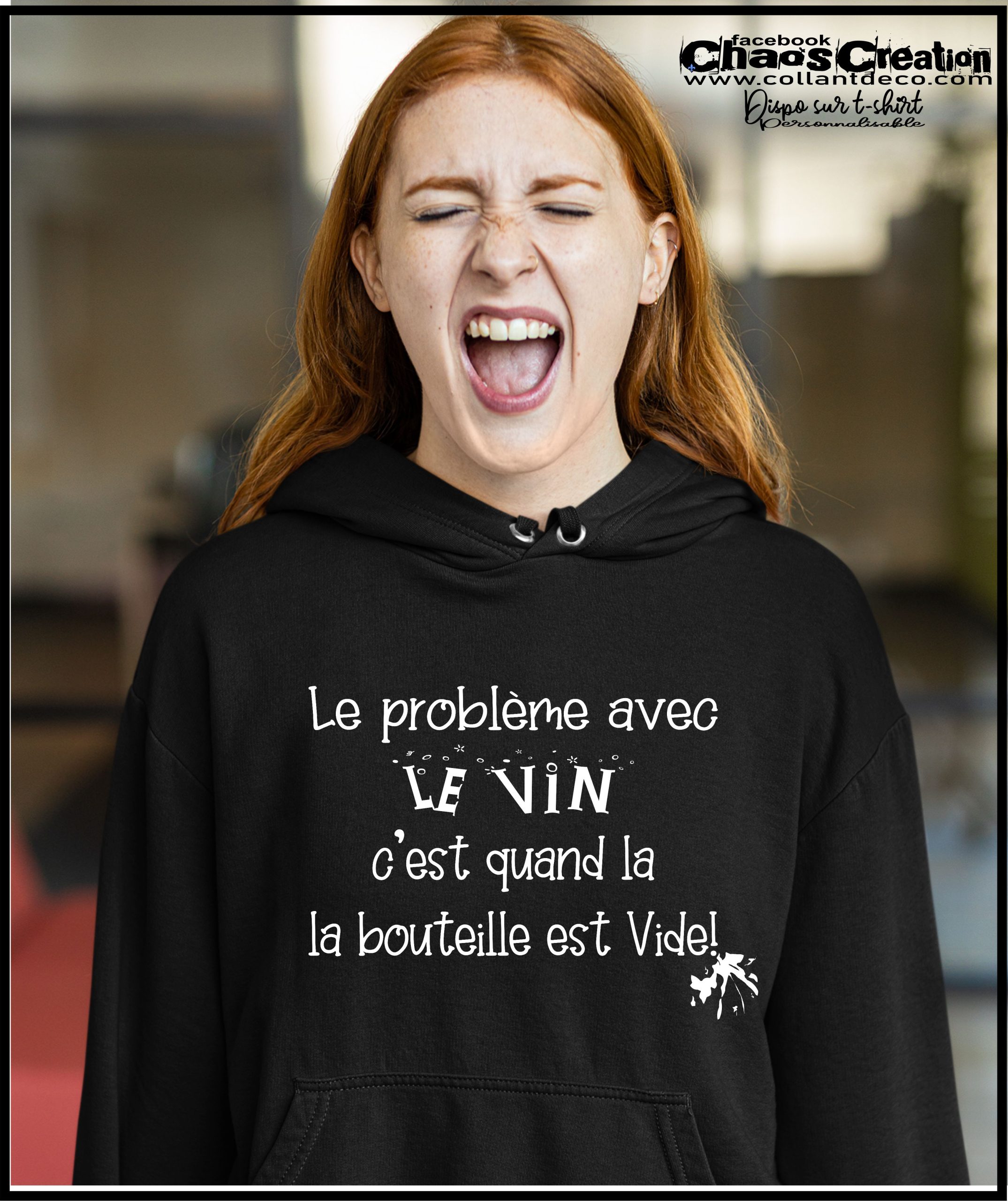 le problèeme avec le vin hoodie noir