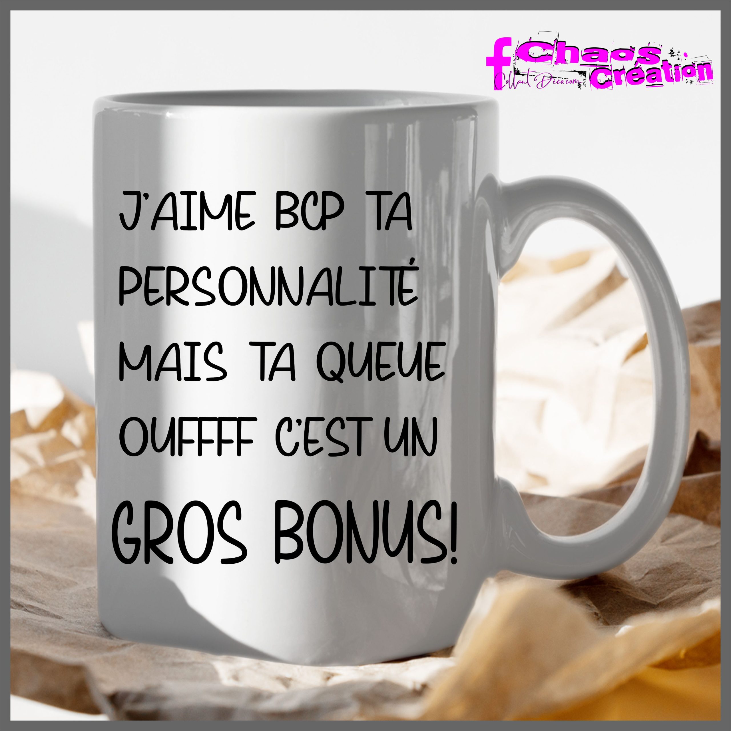 Tasse en céramique – Ce que j'aime le plus chez toi c'est ta grosse queue –  La zone festive