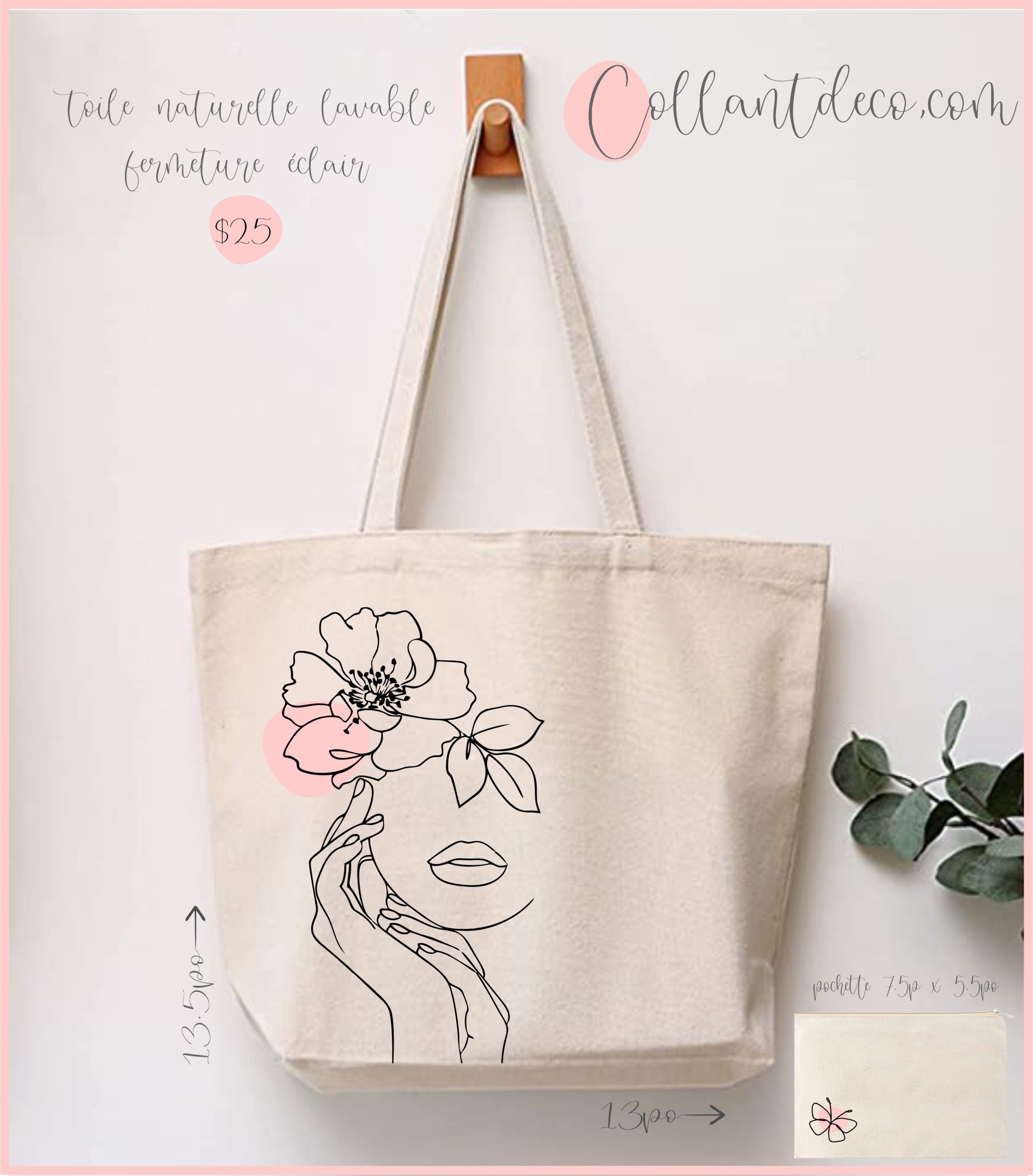 SAC TOILE 1 DOUCEUR rose